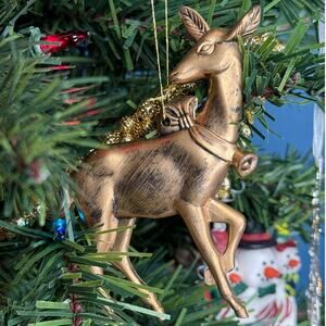 Golden Tone Deer Ornament